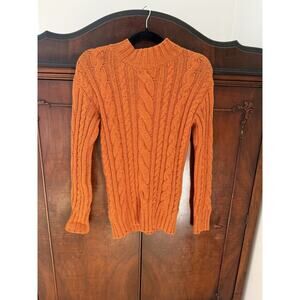 Celtic & Co. 100% Extra Fine Merino Wool Cable Knit Sweater Sz XS